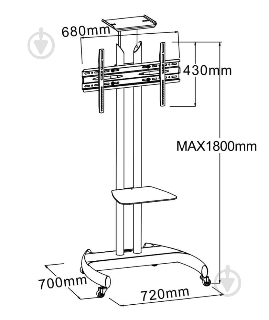 Кріплення для телевізора CHARMOUNT CT-FTVS-T4 поворотно-похилі 32"-65" чорний - фото 2