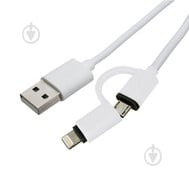 Дата-кабель Patron USB 2.0 AM to Lightning + Micro 5P 1 м белый (CAB-PN-LIGHT-MIC-1M) - фото 1
