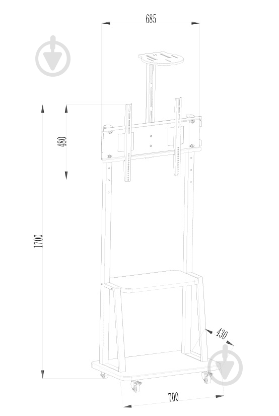 Крепление для телевизора CHARMOUNT CT-FTVS-T5 поворотные 30"-70" черный - фото 6
