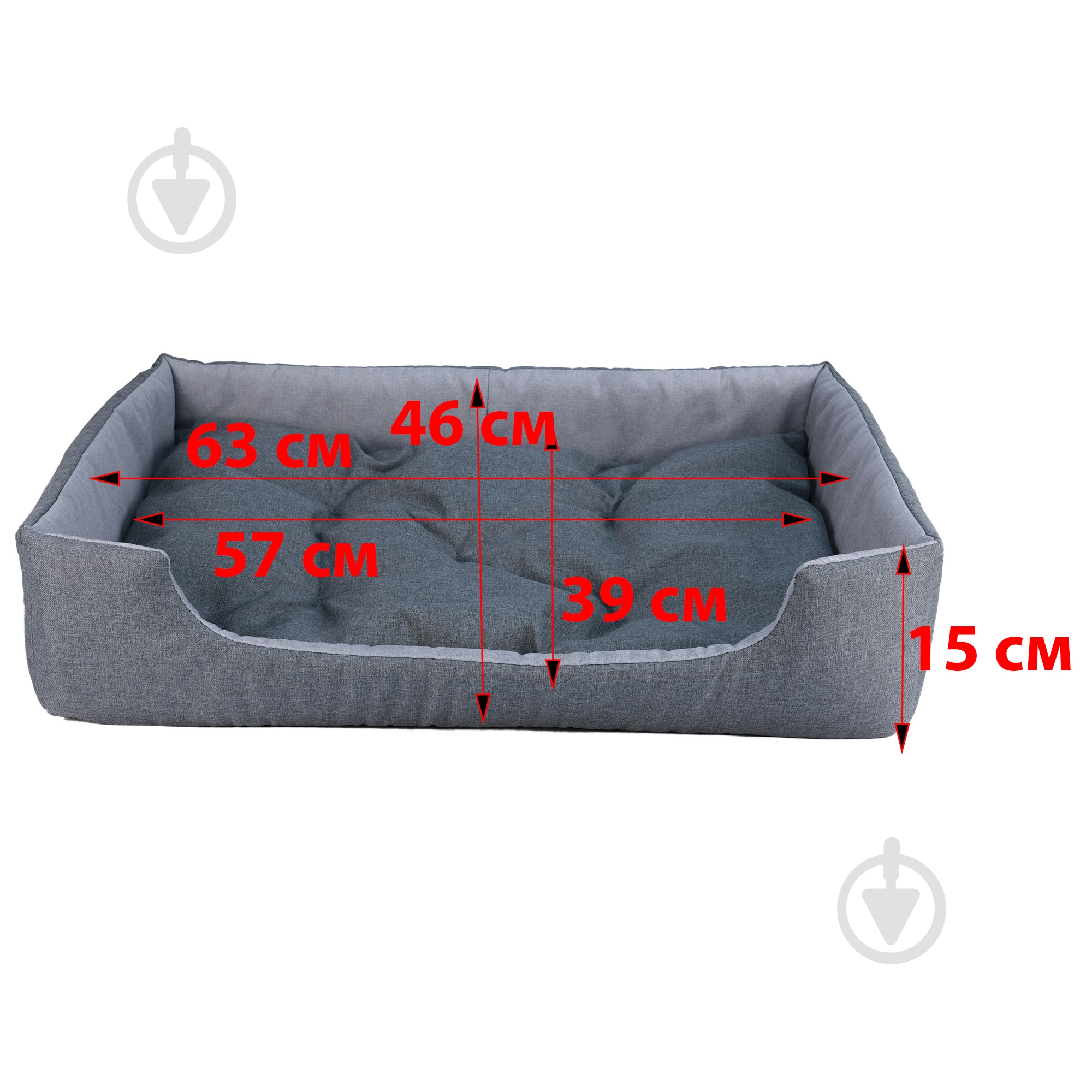 Лежак FX home Rosto 63x46x15 см серый - фото 10