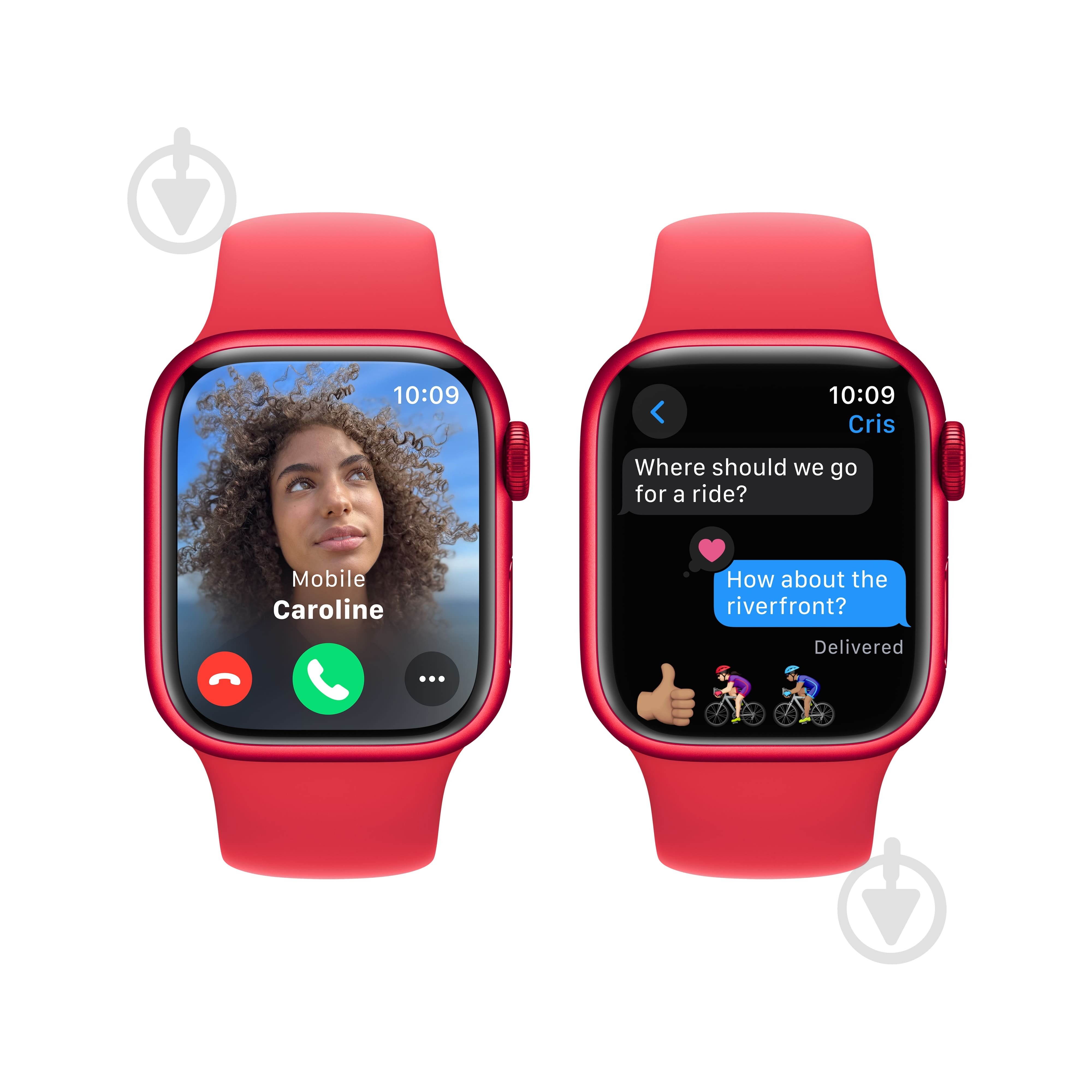 Смарт-годинник Apple Watch Series 9 GPS 41mm (PRODUCT) Red Aluminium Case with (PRODUCT) Red Sport Band - S/M (MRXG3QP/A) - фото 4