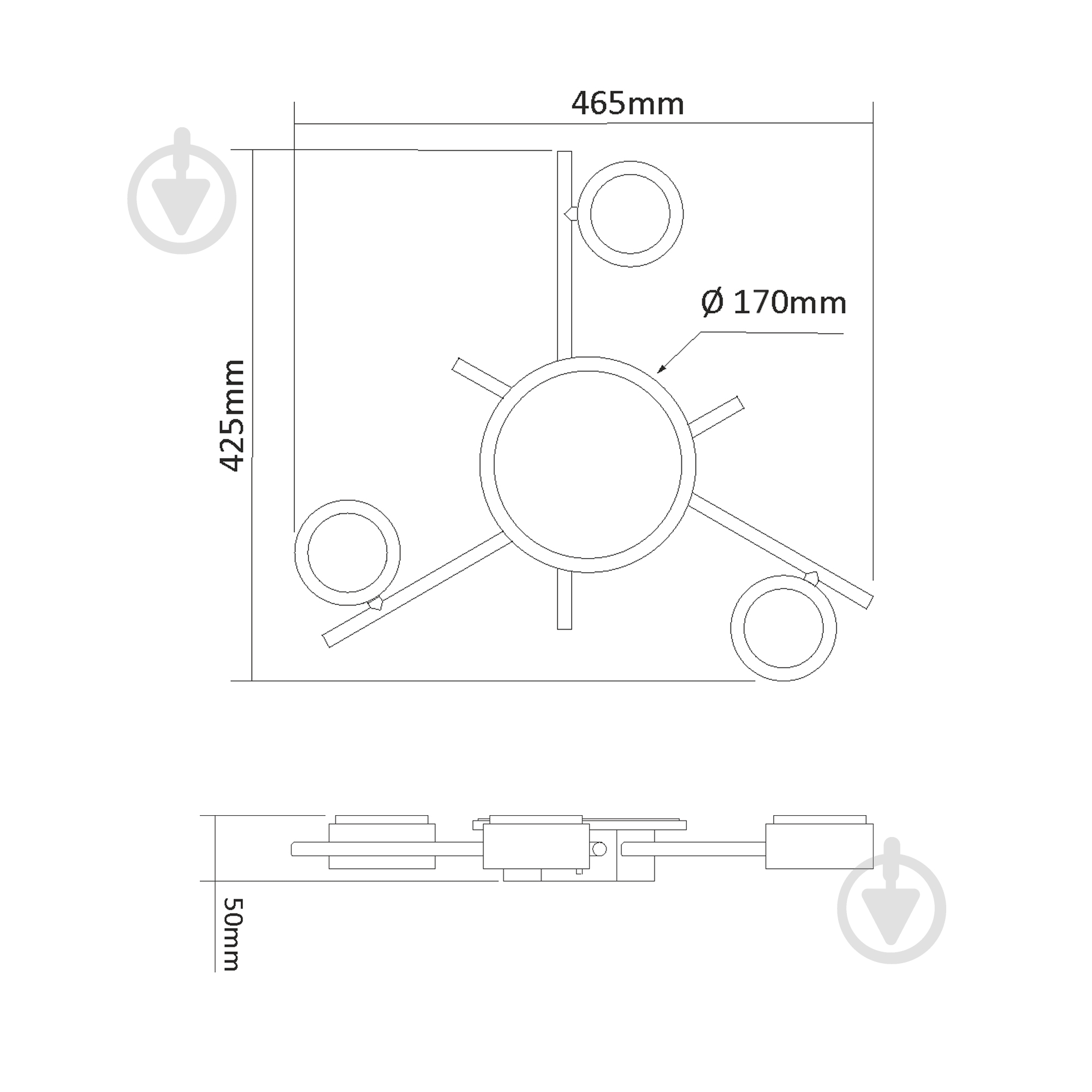 Люстра потолочная Videx 3x30 Вт GX53 черный матовый 28503 - фото 3 Люстра потолочная Videx 3x30 Вт GX53 черный матовый 28503 - фото 3