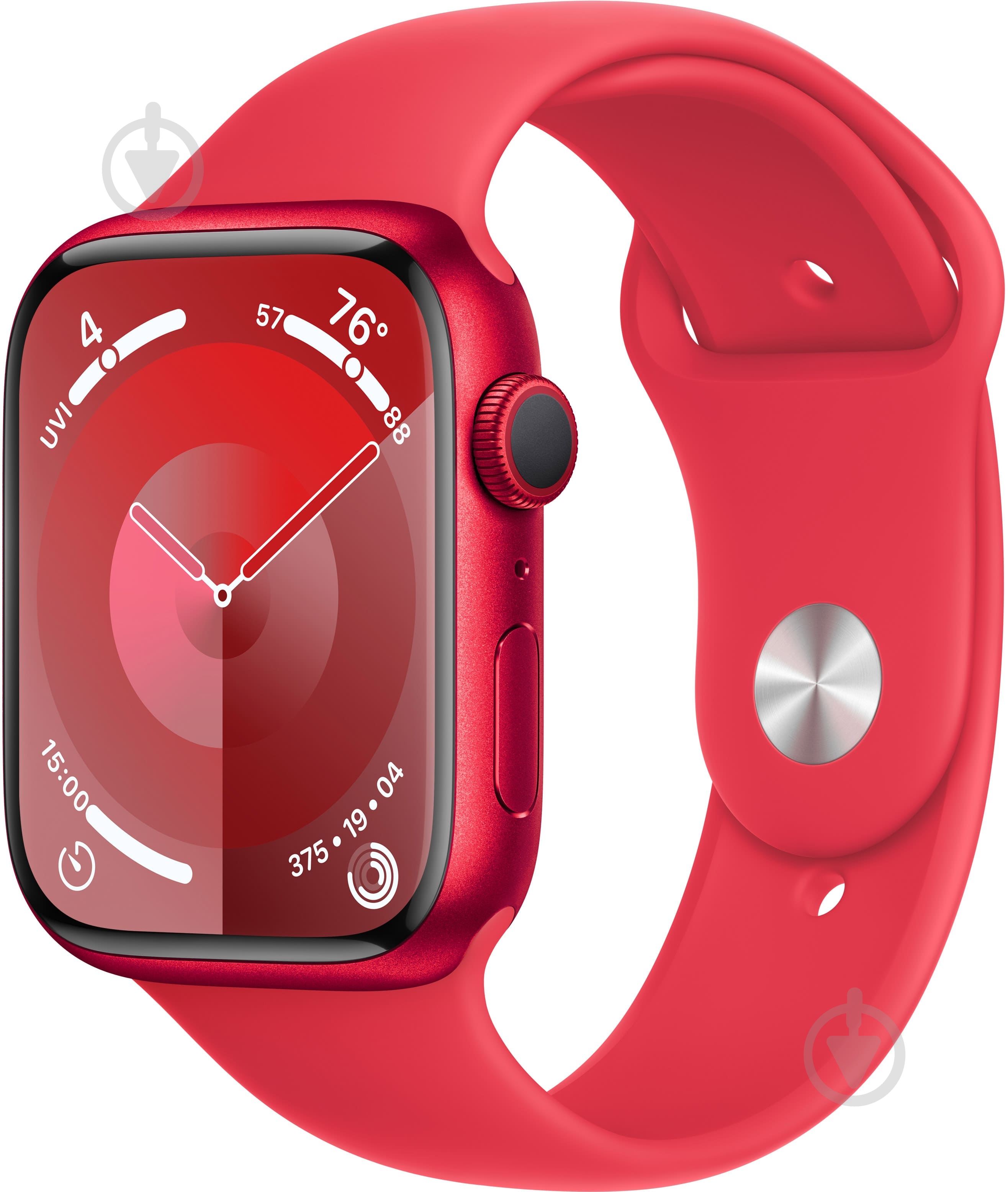 Смарт-годинник Apple Watch Series 9 GPS 45mm (PRODUCT) Red Aluminium Case with (PRODUCT) Red Sport Band - S/M (MRXJ3QP/A) - фото 1