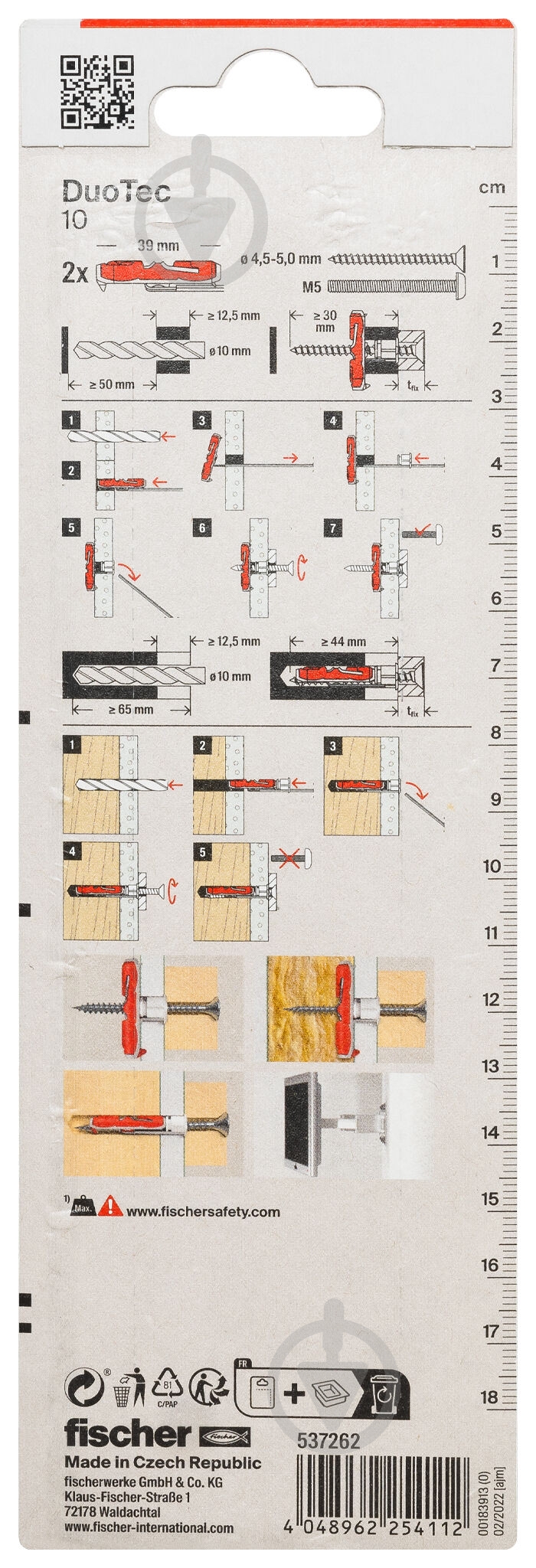 Дюбель для гипсокартона DUOTEC K NV без шурупа fischer 10x50 мм 2 шт. (537262) - фото 3 Дюбель для гипсокартона DUOTEC K NV без шурупа fischer 10x50 мм 2 шт. (537262) - фото 3