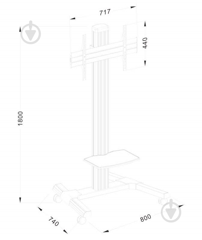 Крепление для телевизора CHARMOUNT CT-FTVS-T19 наклонные 37"-60" серый - фото 2