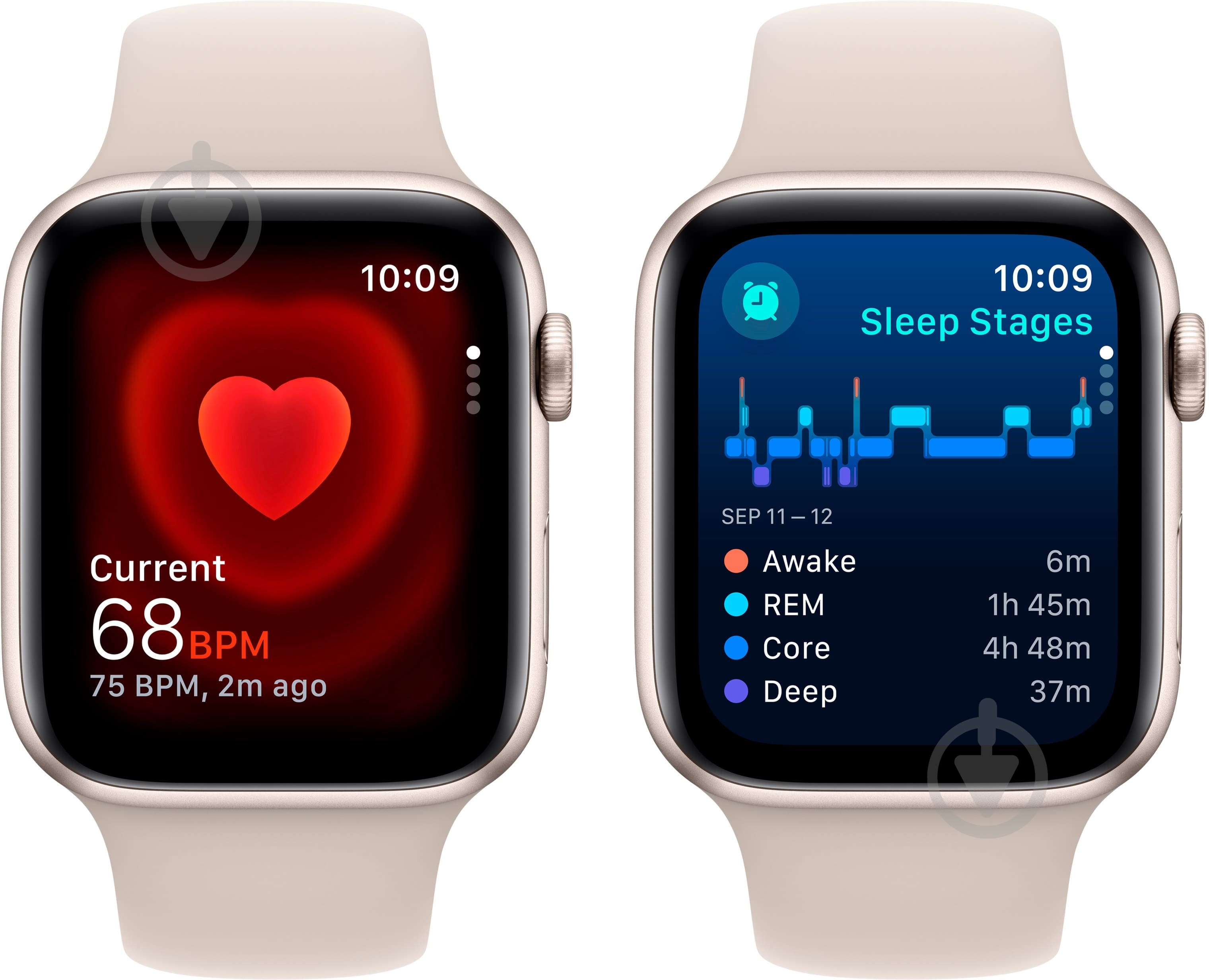 Смарт-годинник Apple Watch SE 2023 GPS 44mm Starlight Aluminium Case with Starlight Sport Band - M/L (MRE53QP/A) - фото 5