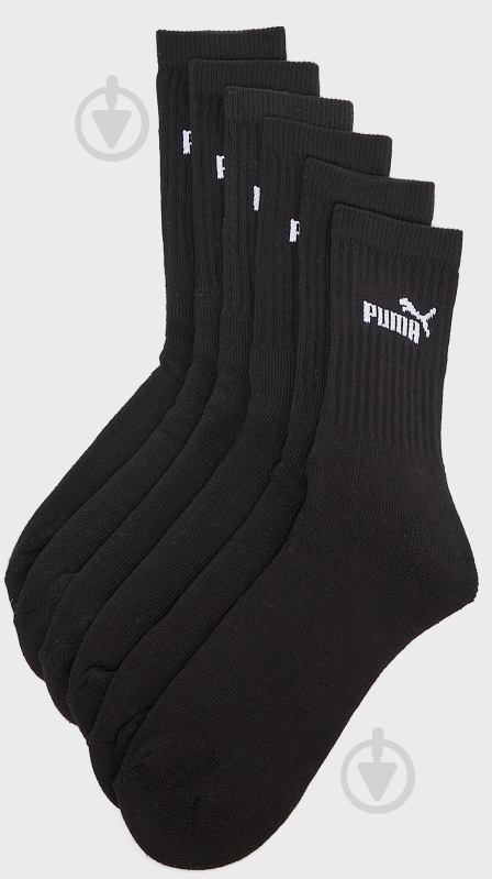Шкарпетки Puma CREW SOCK 6P BLACK 88749604 р.35-38 чорний - фото 1 Шкарпетки Puma CREW SOCK 6P BLACK 88749604 р.35-38 чорний - фото 1