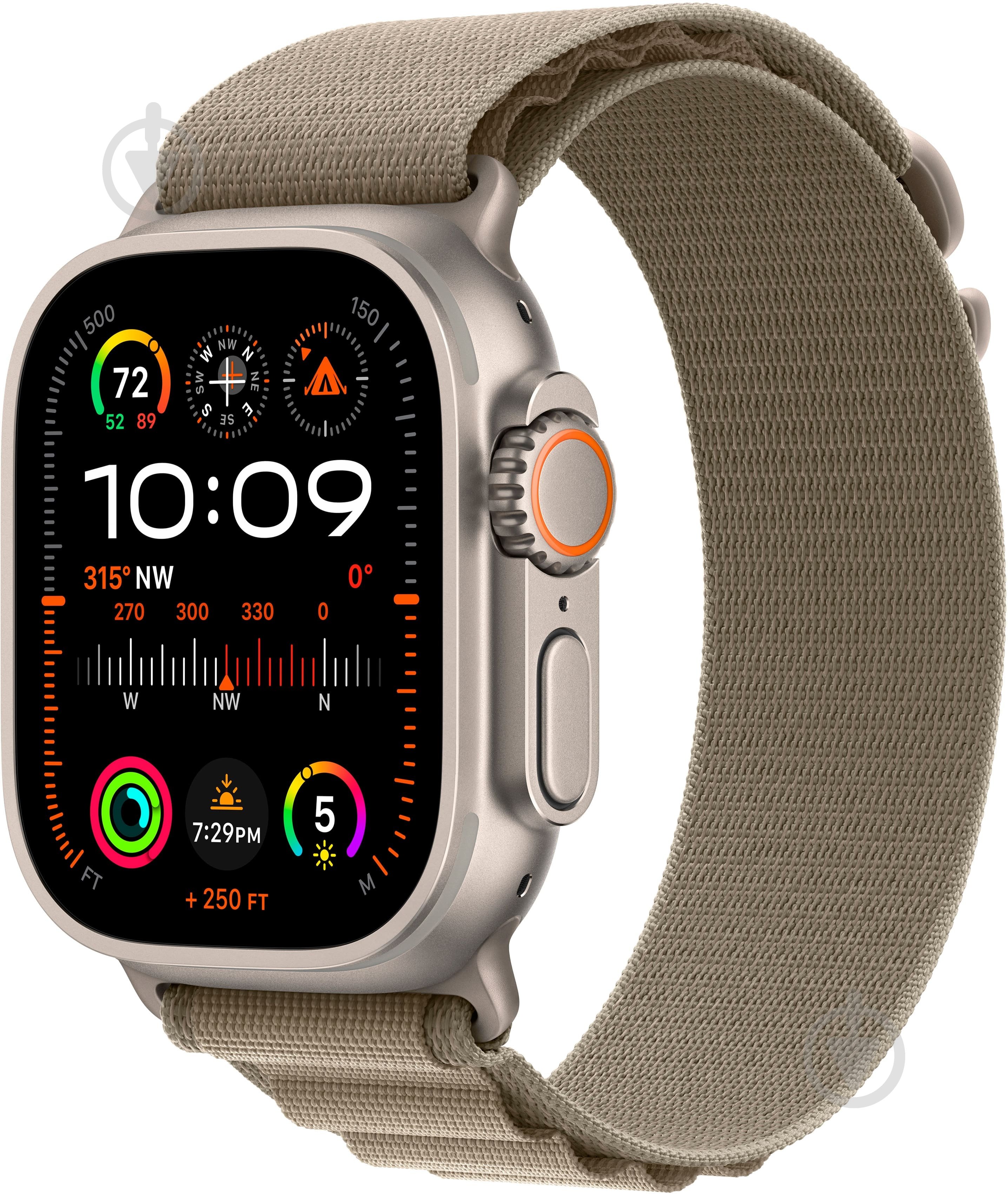 Смарт-годинник Apple Watch Ultra 2 GPS + Cellular 49mm Titanium Case with Olive Alpine Loop - Small (MREX3UL/A) - фото 1