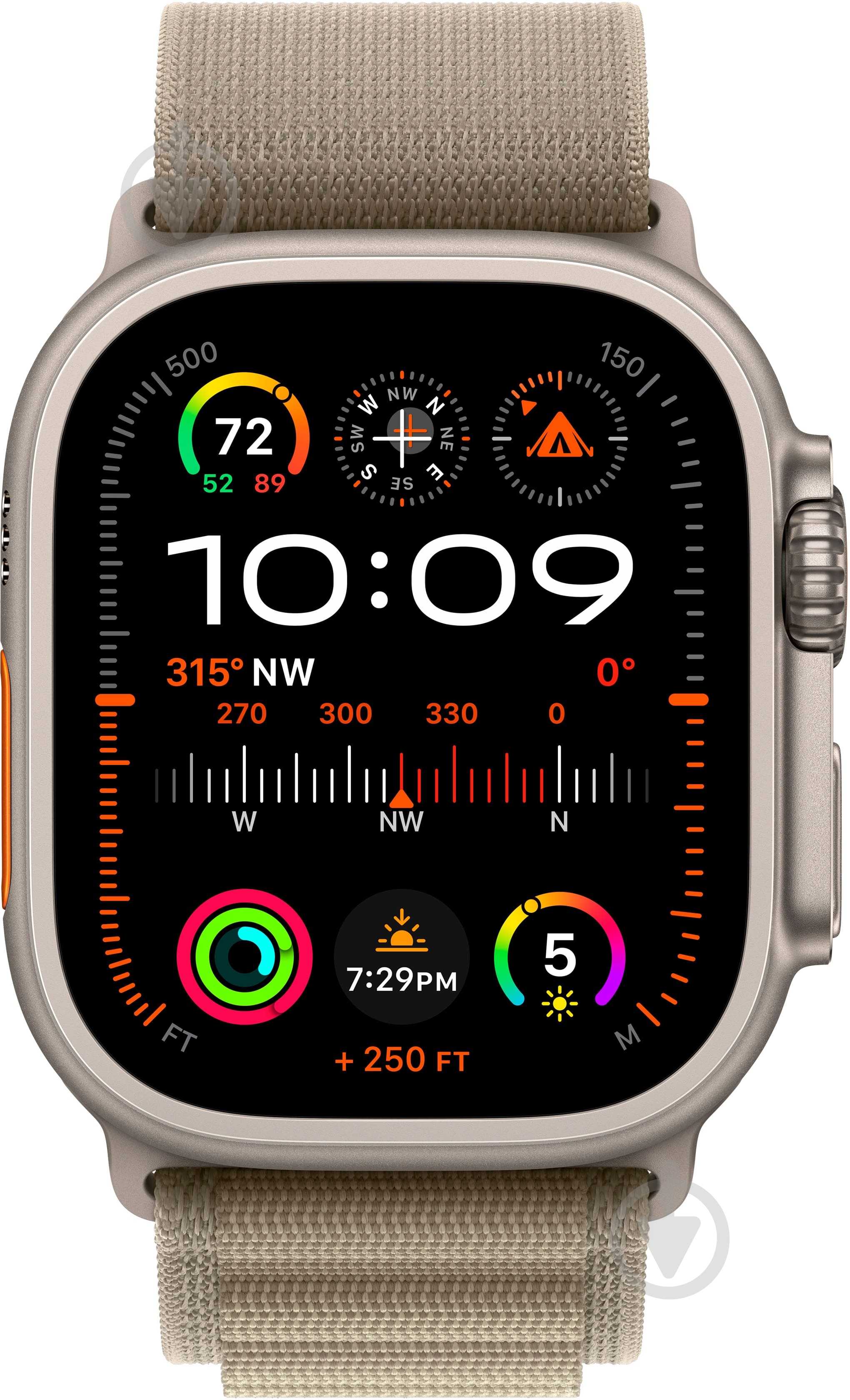 Смарт-годинник Apple Watch Ultra 2 GPS + Cellular 49mm Titanium Case with Olive Alpine Loop - Small (MREX3UL/A) - фото 2