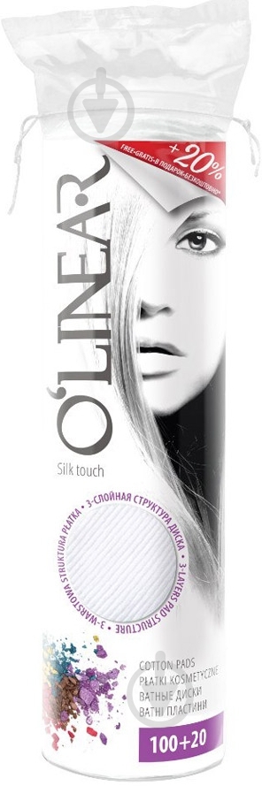 Ватні диски O'Linear silk touch 100+20 шт. - фото 1 Ватні диски O'Linear silk touch 100+20 шт. - фото 1