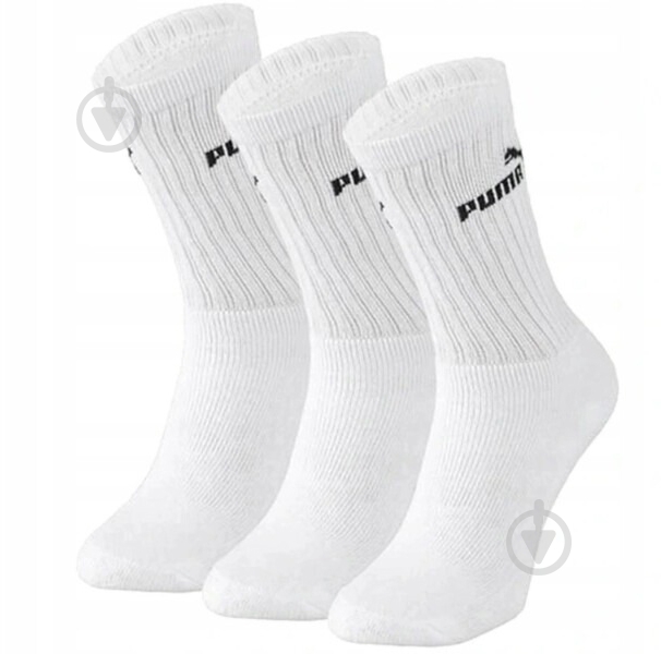 Шкарпетки Puma ELEMENTS CREW SOCK 3P WHITE 88329602 р.43-46 білий 3 пари шт. - фото 1