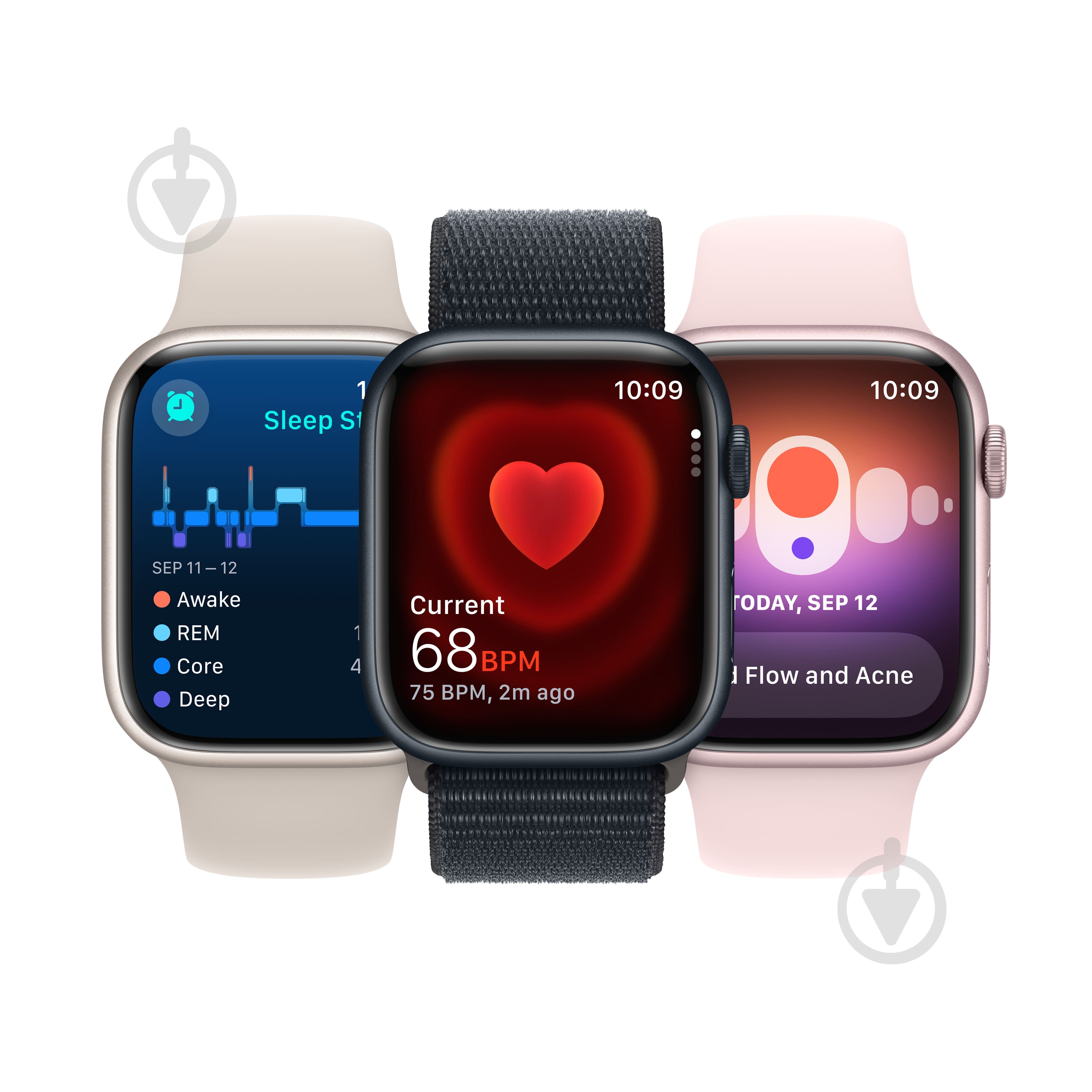 Смарт-часы Apple Watch Series 9 GPS 45mm Midnight Aluminium Case with Midnight Sport Band - M/L (MR9A3QP/A) - фото 6