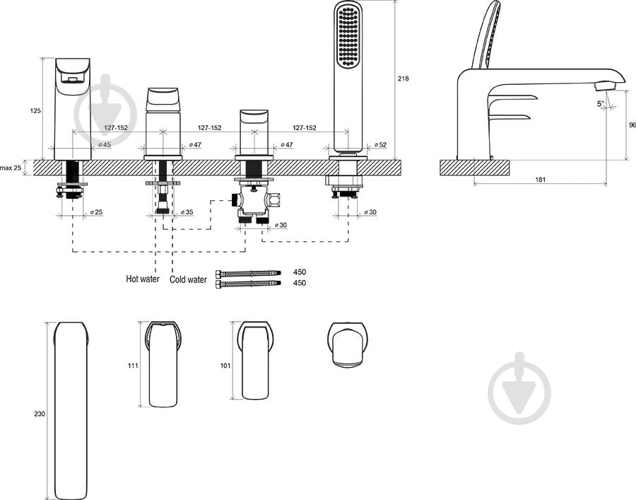 Смеситель для ванны Ravak FL 026.00 - фото 2