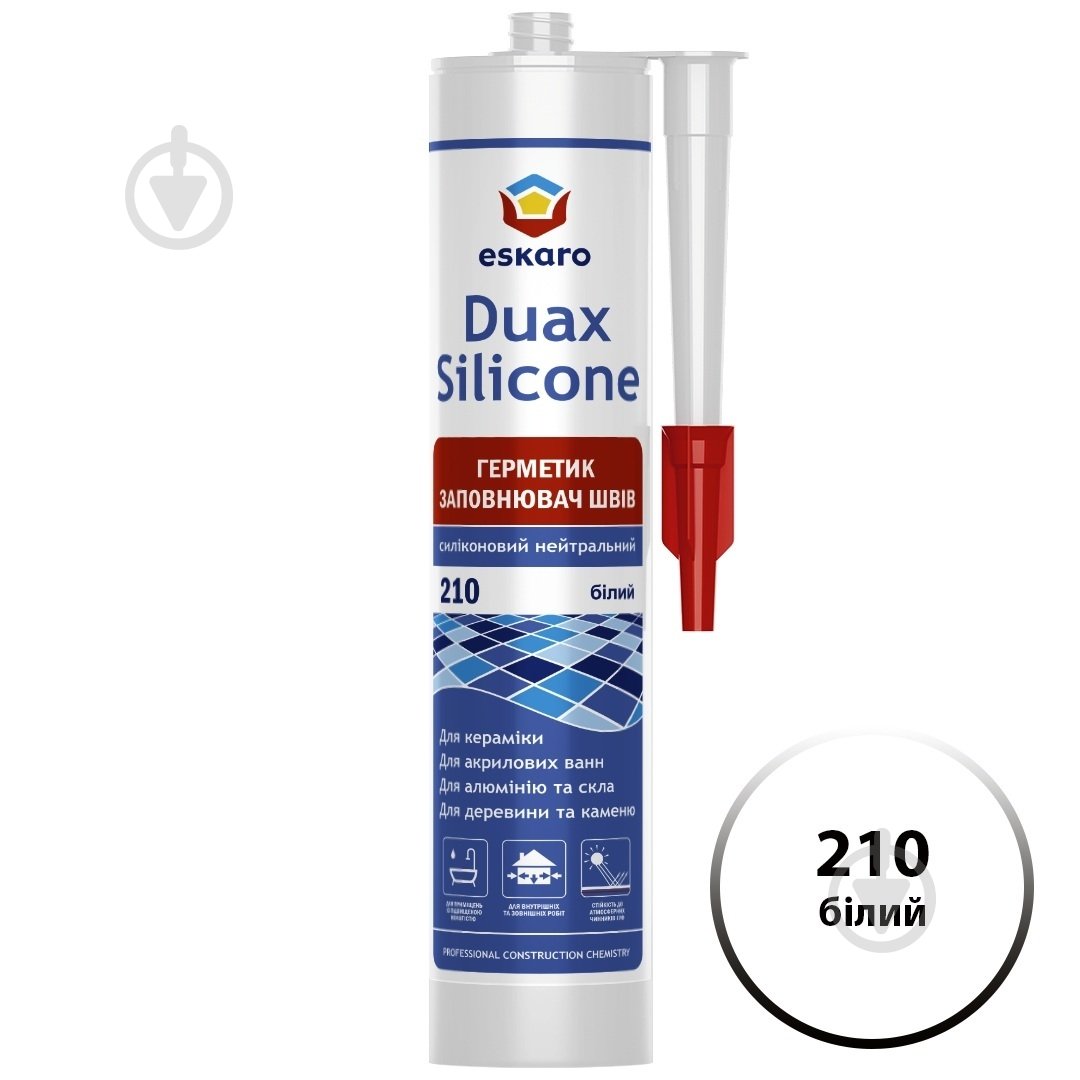 Герметик силіконовий Eskaro Duax Silicone №210 білий 300 мл - фото 1