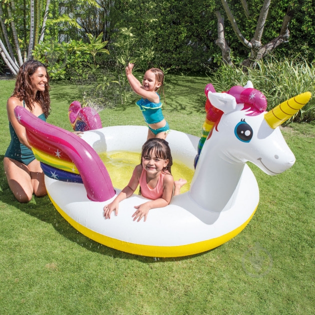 Бассейн надувной Intex Единорог, со спреем от 2 лет - фото 3