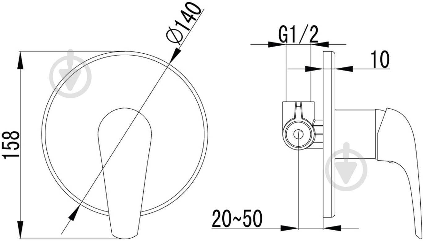 Смеситель для ванны/душа Imprese Krinice VR-15110 - фото 2