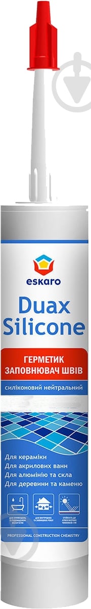 Герметик силіконовий Eskaro Duax Silicone №246 срібно-сірий 300 мл - фото 1