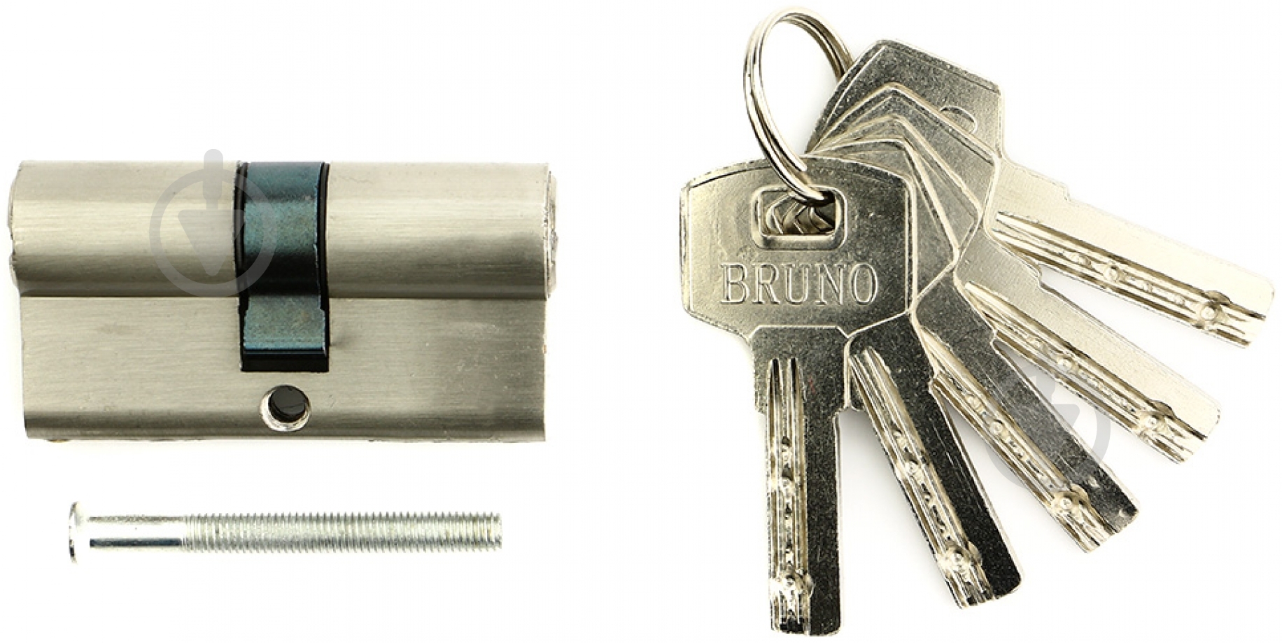 Цилиндр Bruno 30x30 ключ-ключ 60 мм никель - фото 2