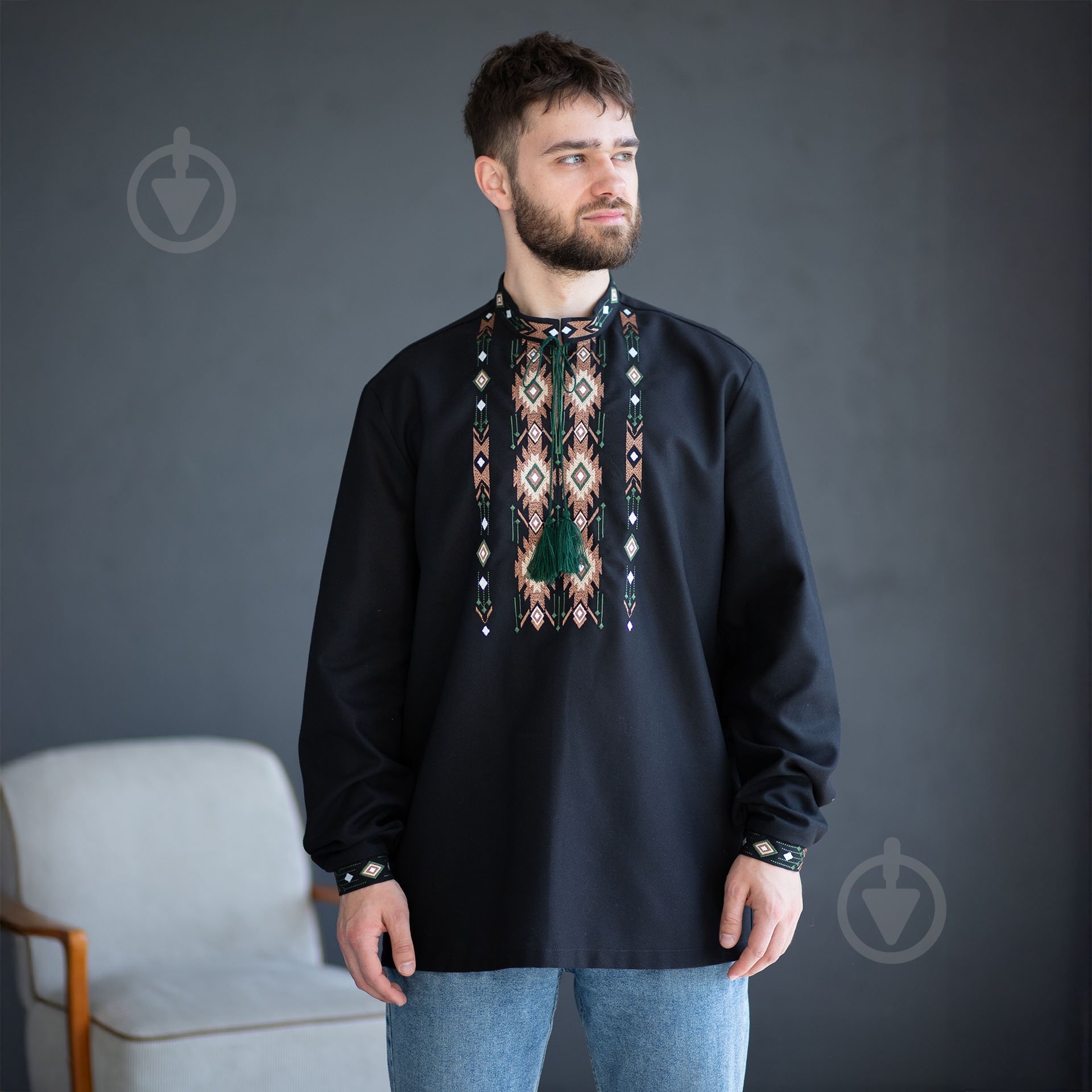 Вышиванка Эдельвика черный р. L 392-24/00 - фото 2 Вышиванка Эдельвика черный р. L 392-24/00 - фото 2