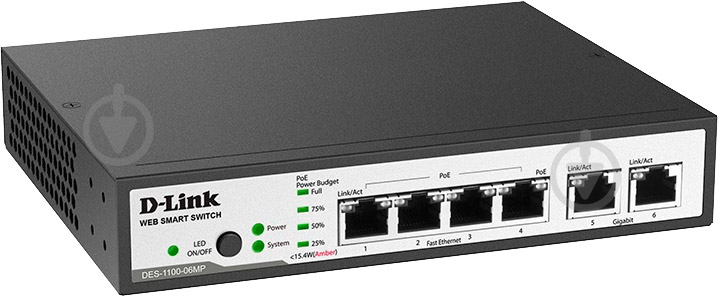 Коммутатор D-Link DES-1100-06MP - фото 2 Коммутатор D-Link DES-1100-06MP - фото 2