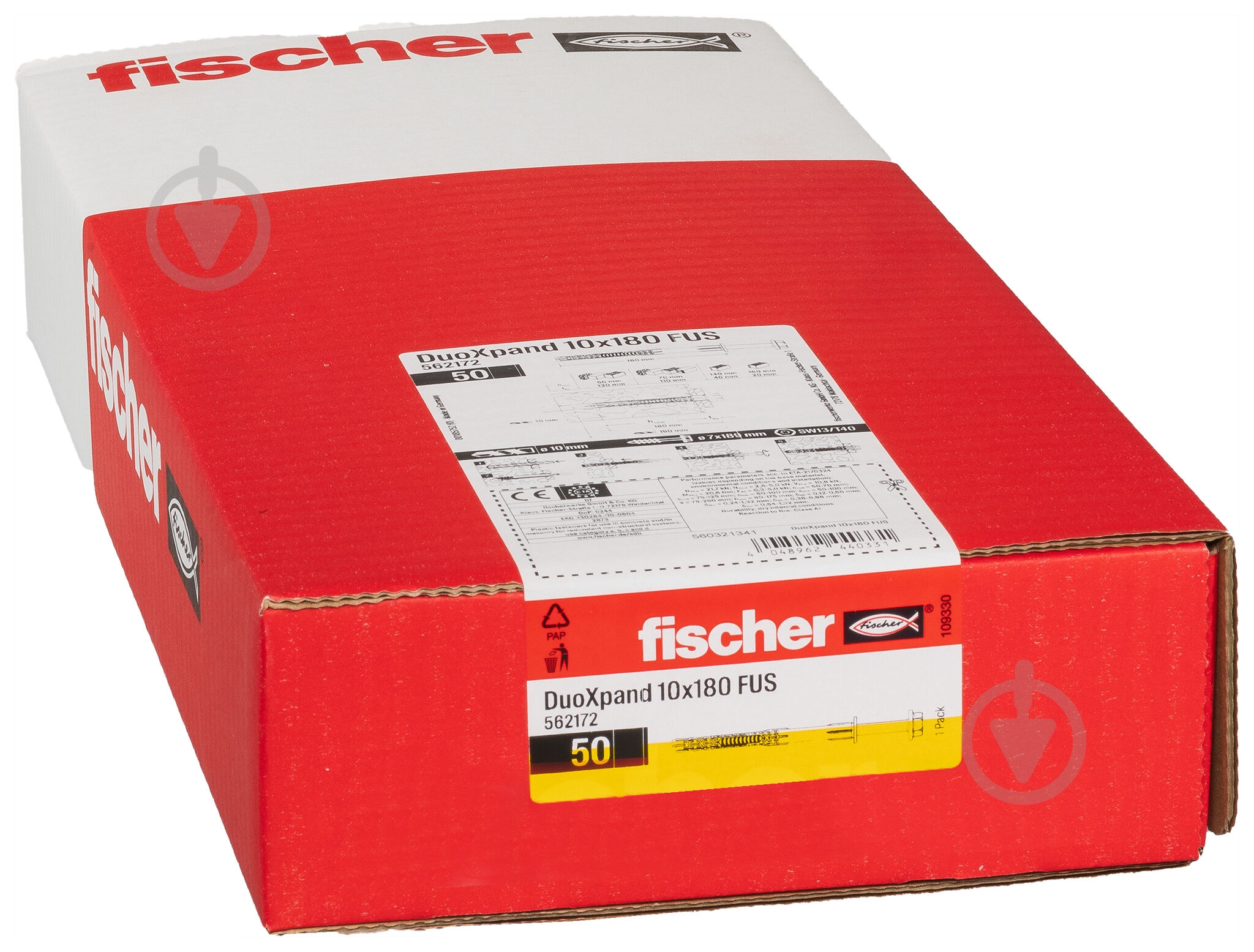 Дюбель рамный потайной DUOXPAND FUS fischer 10x180 мм 1 шт. (562172) - фото 2