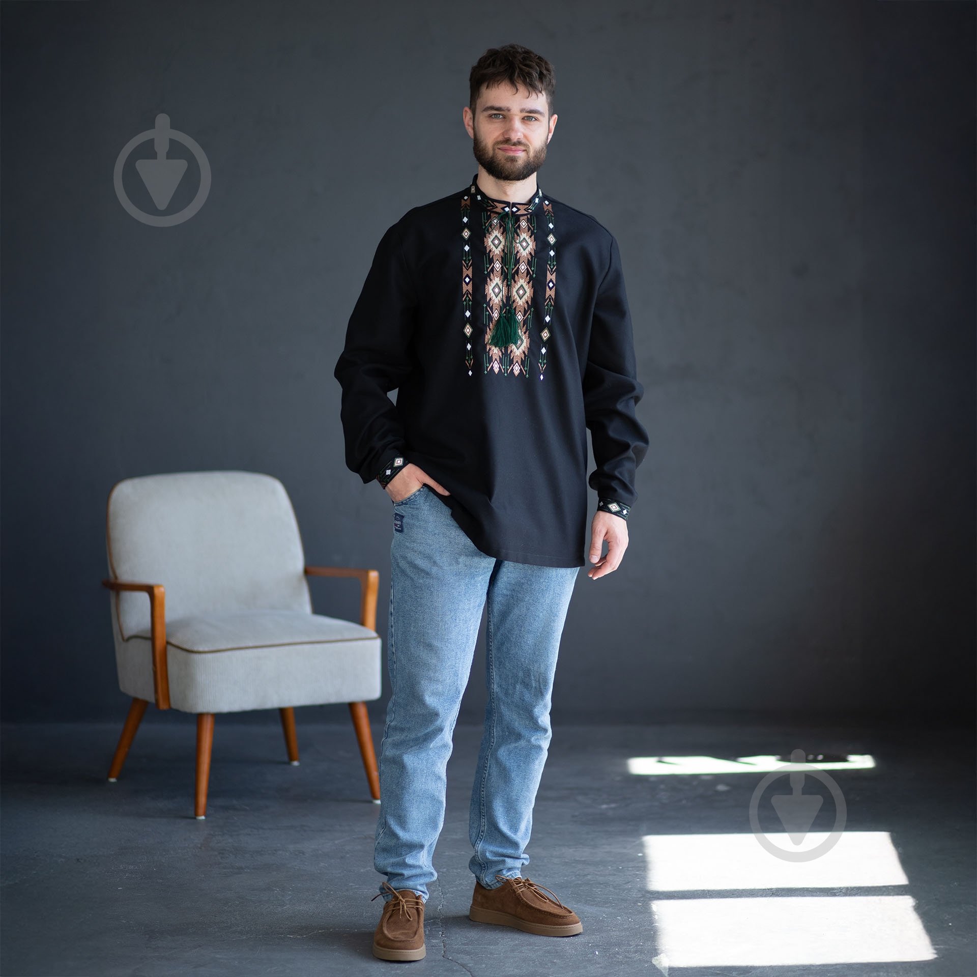 Вышиванка Эдельвика черный р. XXL 392-24/00 - фото 3 Вышиванка Эдельвика черный р. XXL 392-24/00 - фото 3