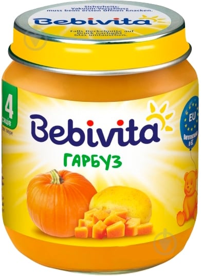 Пюре Bebivita Тыква 125 г 9007253103602 - фото 1 Пюре Bebivita Тыква 125 г 9007253103602 - фото 1