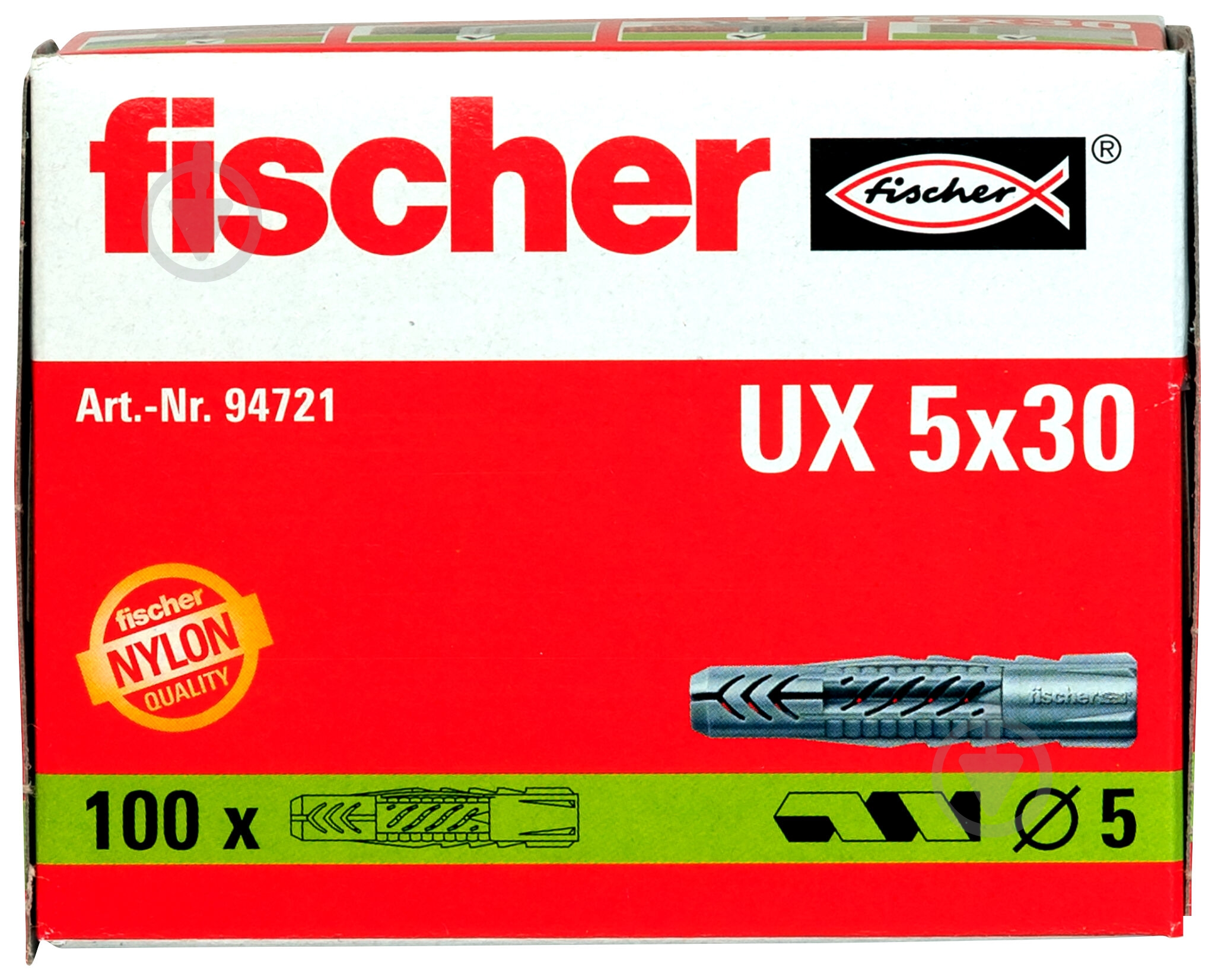 Дюбель універсальний UX без бурта fischer 5x30 мм 100 шт. (94721) - фото 9 Дюбель універсальний UX без бурта fischer 5x30 мм 100 шт. (94721) - фото 9