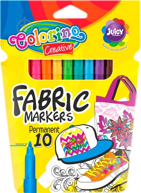 Маркеры для тканей Colorino Creative 10 шт. 80095PTR разноцветный - фото 1