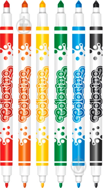 Фломастеры Fibre Pens двусторонние 6 цветов 13437PTR/1 Colorino - фото 2