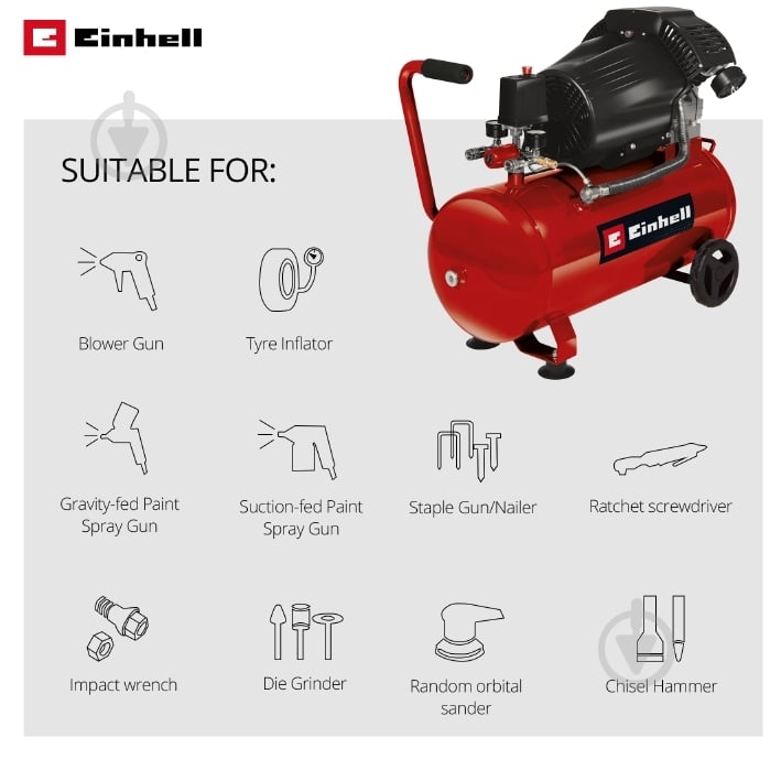 Компресор Einhell TC-AC 420/50/10 V 4010495 - фото 2