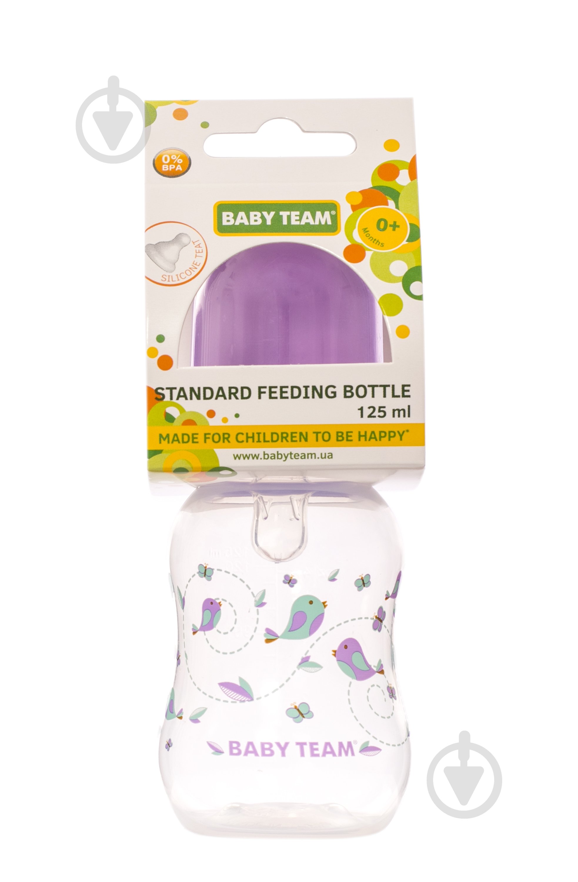 Бутылка детская Baby Team с силиконовой соской в ассортименте 125 мл 1111 - фото 6
