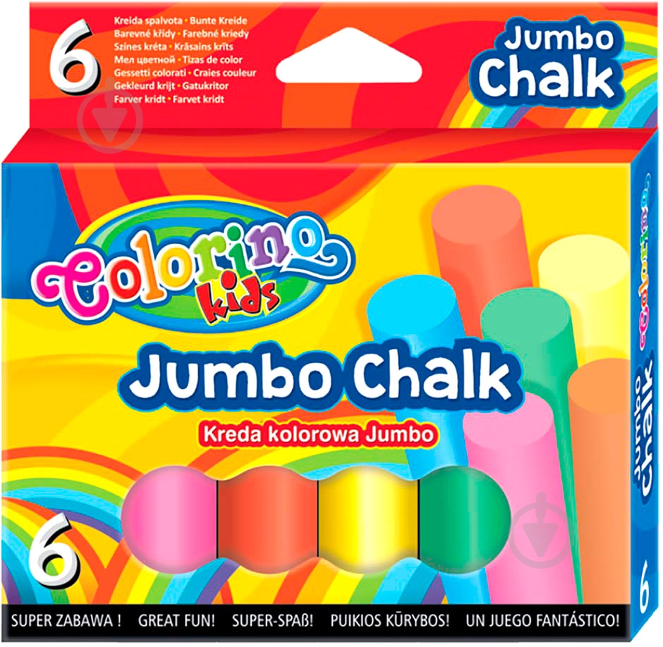 Мел цветной Jumbo 6 цветов Colorino - фото 1
