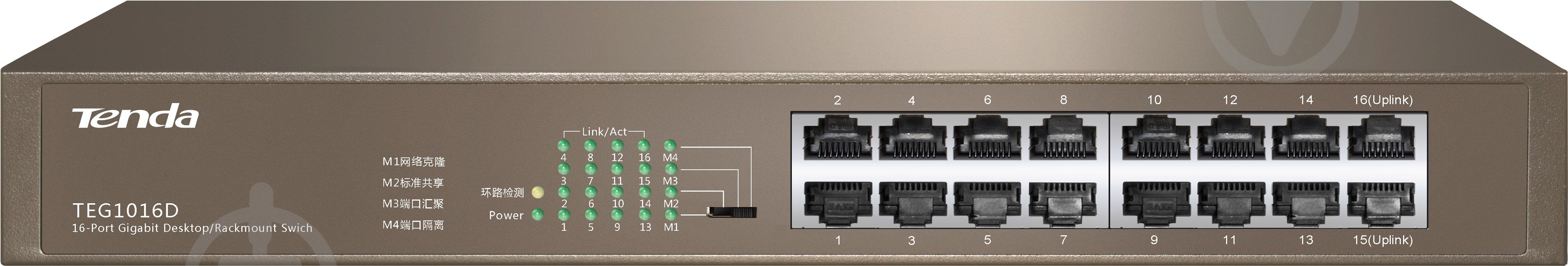 Комутатор TENDA TEG1016D - фото 1