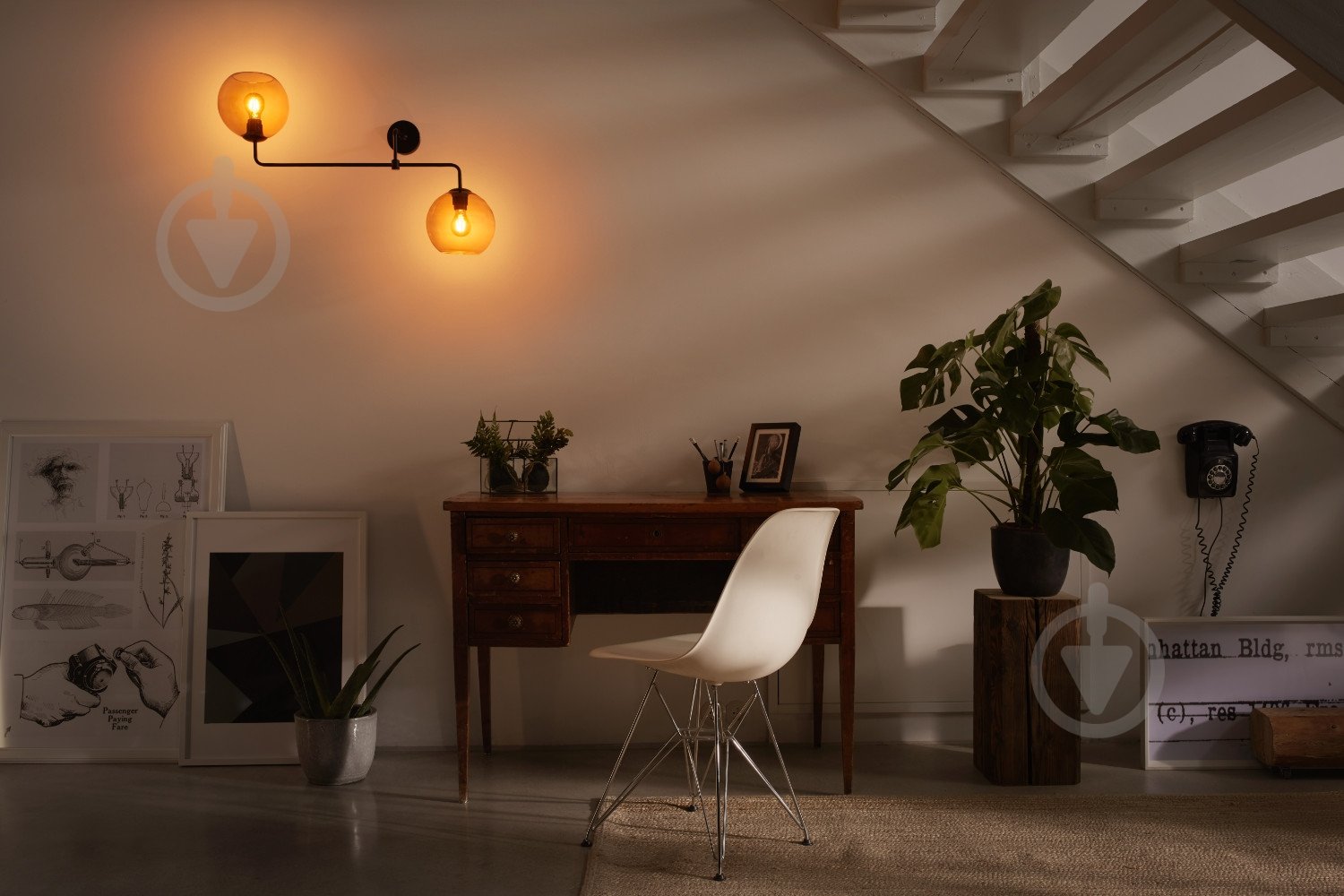 Люстра Ledvance Globe Double 2x60 Вт E27 черный - фото 4