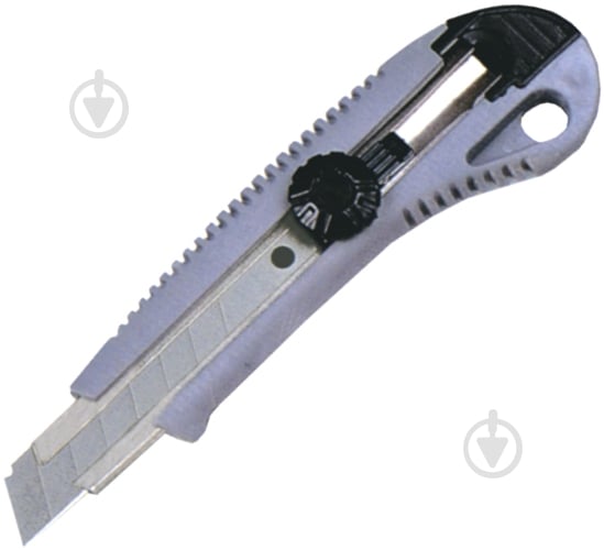 Нож универсальный Economix 18 мм E40502 серый - фото 1