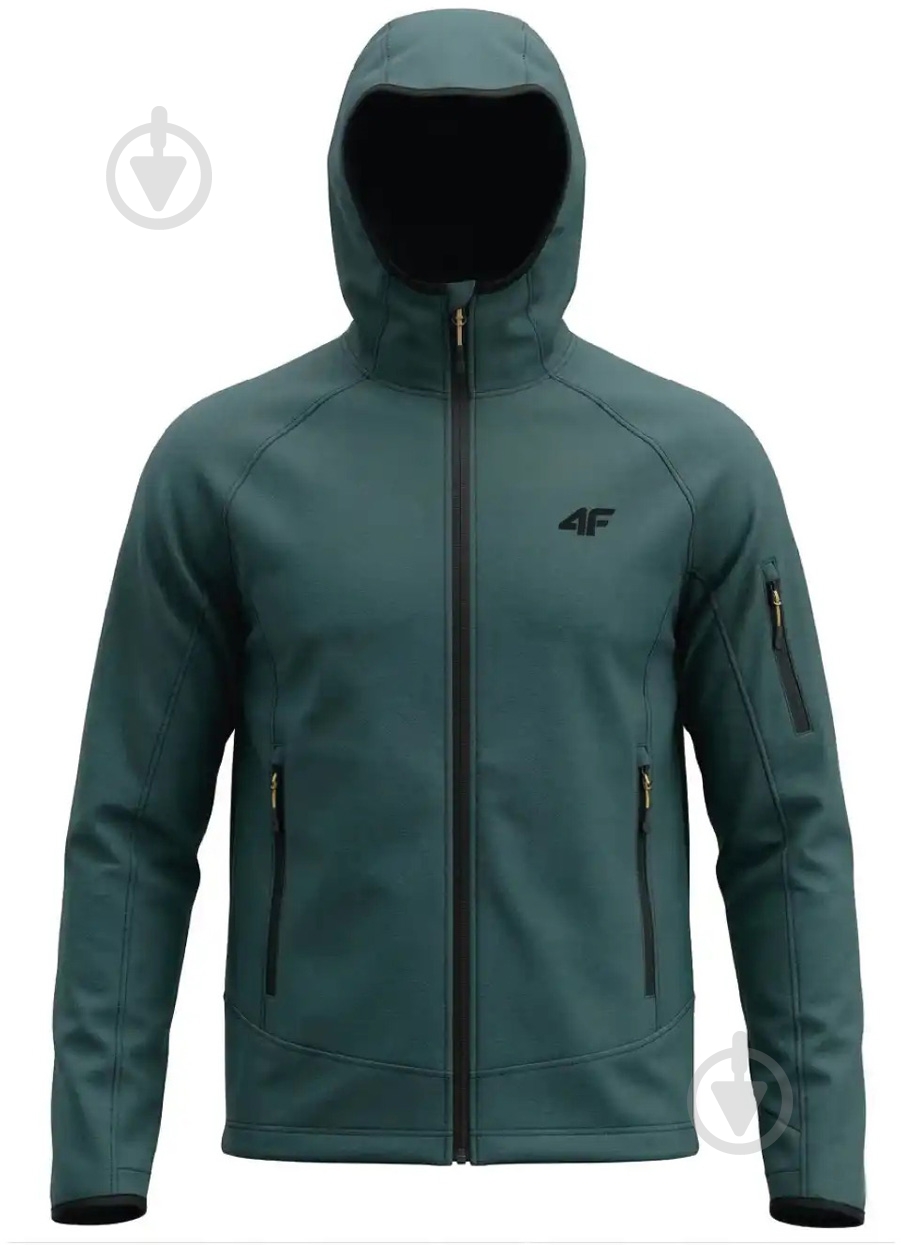 Куртка мужская 4F Softshell Jacket M666 4FWSS27TSOFM666-46S р.L зеленая - фото 1