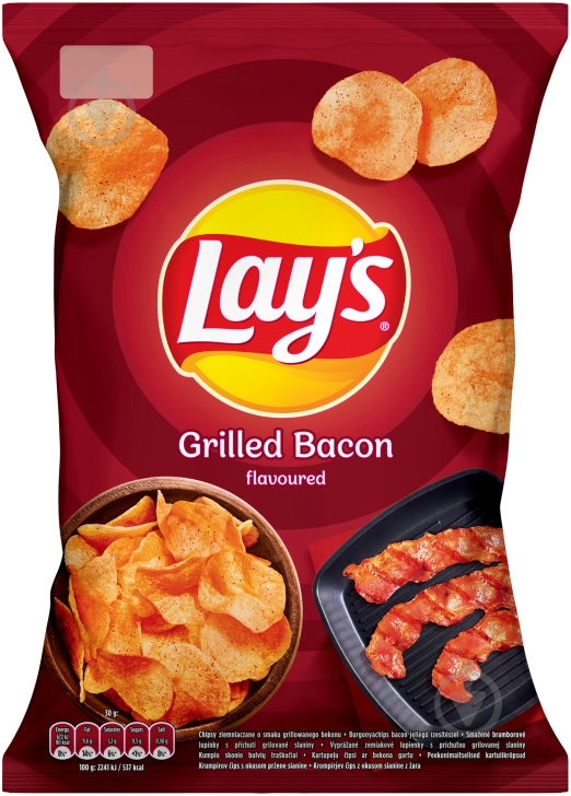 Чипсы Lay's картофельные Grilled Bacon м/у 140г - фото 1