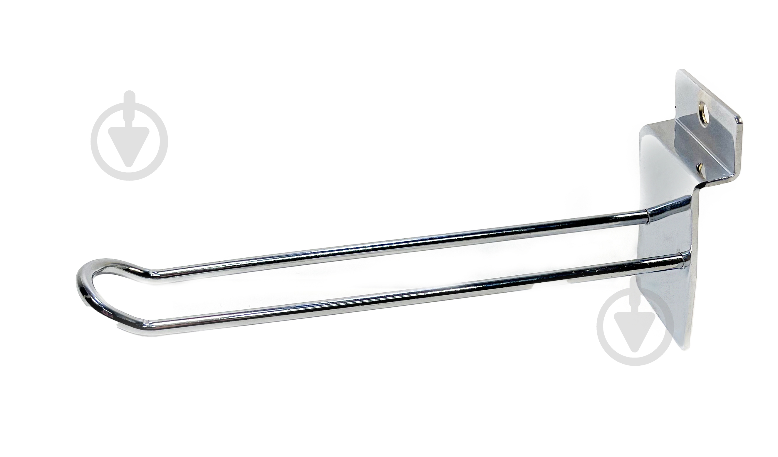 Крючок двойной 15 см для экономпанели хром - фото 1