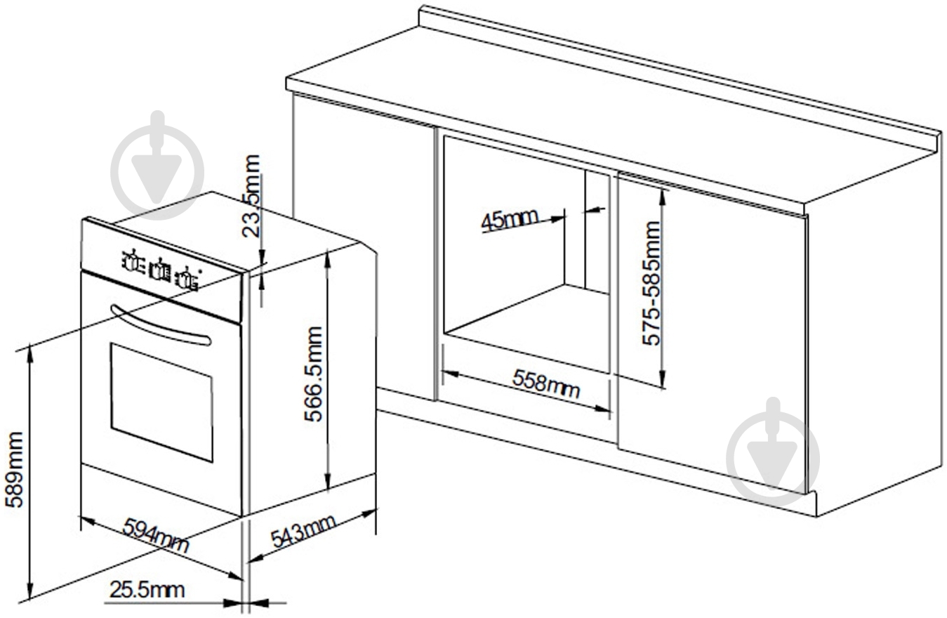 Духовой шкаф Pyramida F 84 GRAY - фото 6