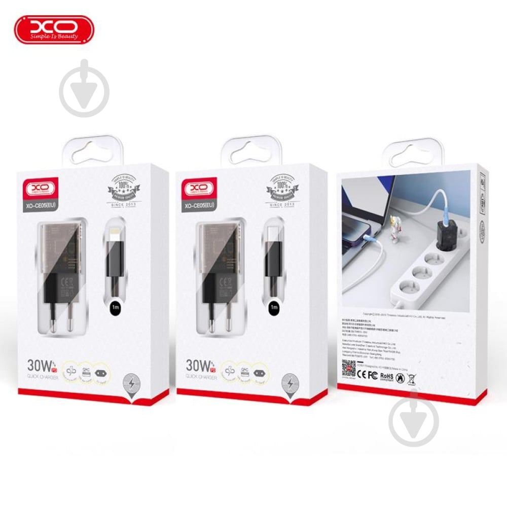 Зарядное устройство Xo Lightning ce05 PD30W/QC18W - фото 3