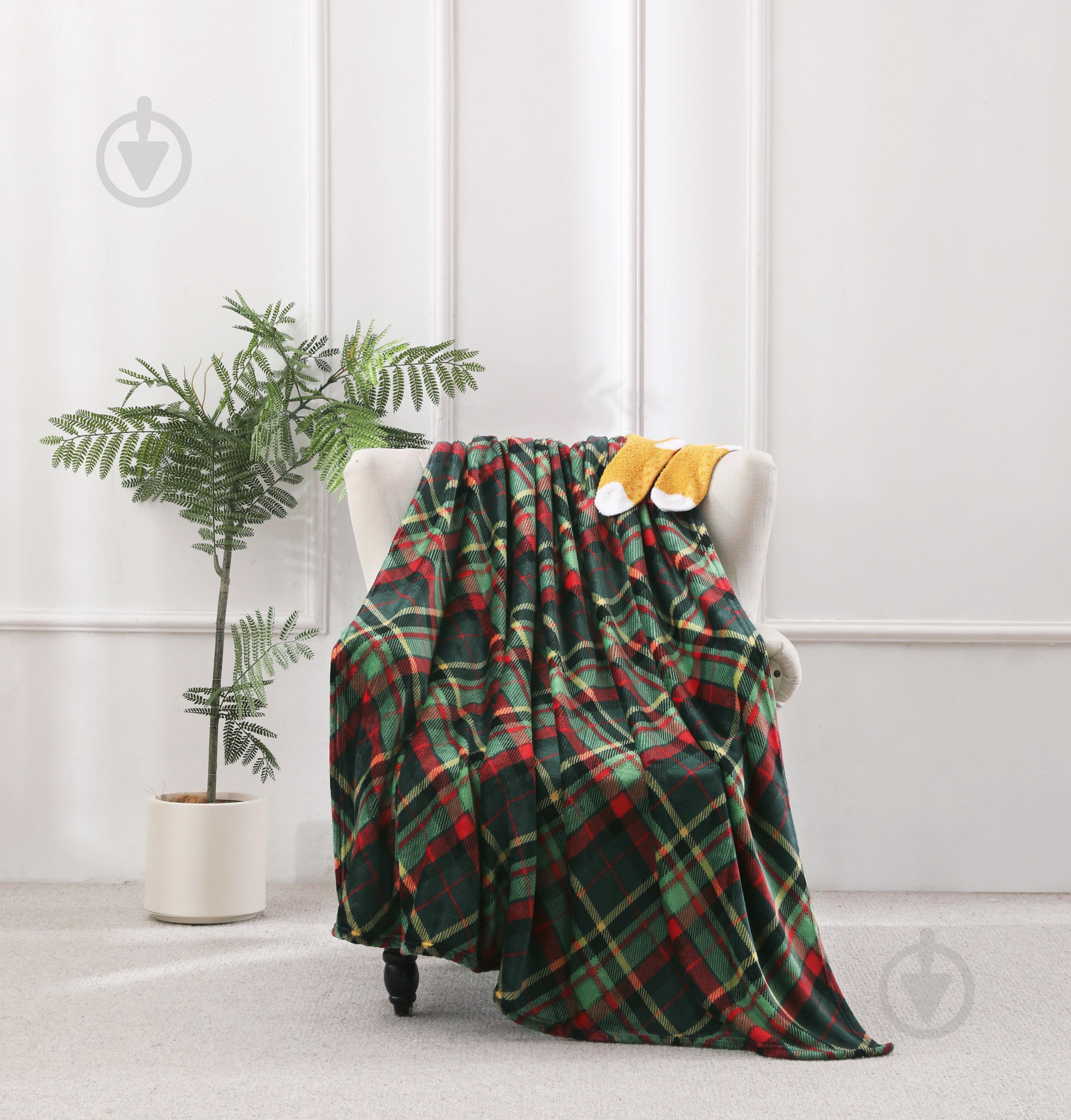 Набір Gift Green Mesh плед і шкарпетки 150x200 см зелений La Nuit - фото 1