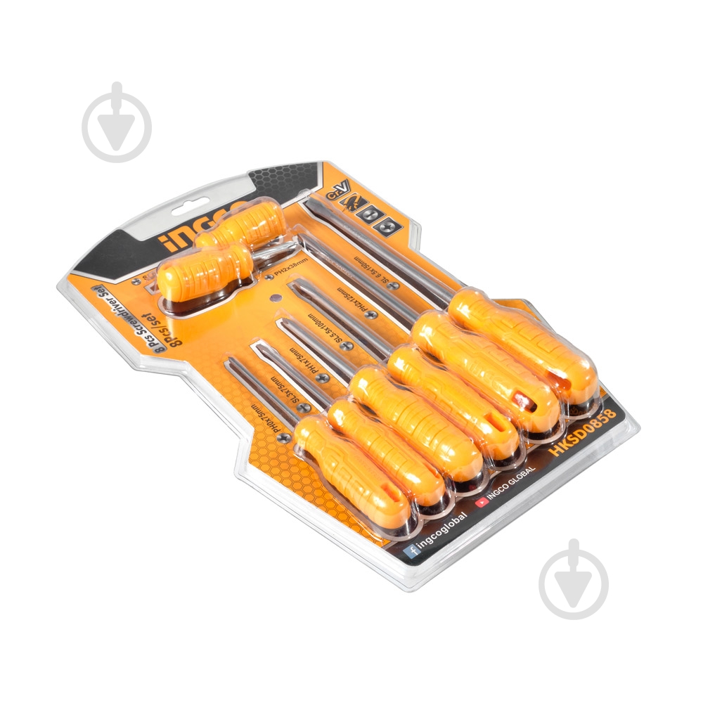 Набір викруток INGCO 8 шт HKSD0858 - фото 3