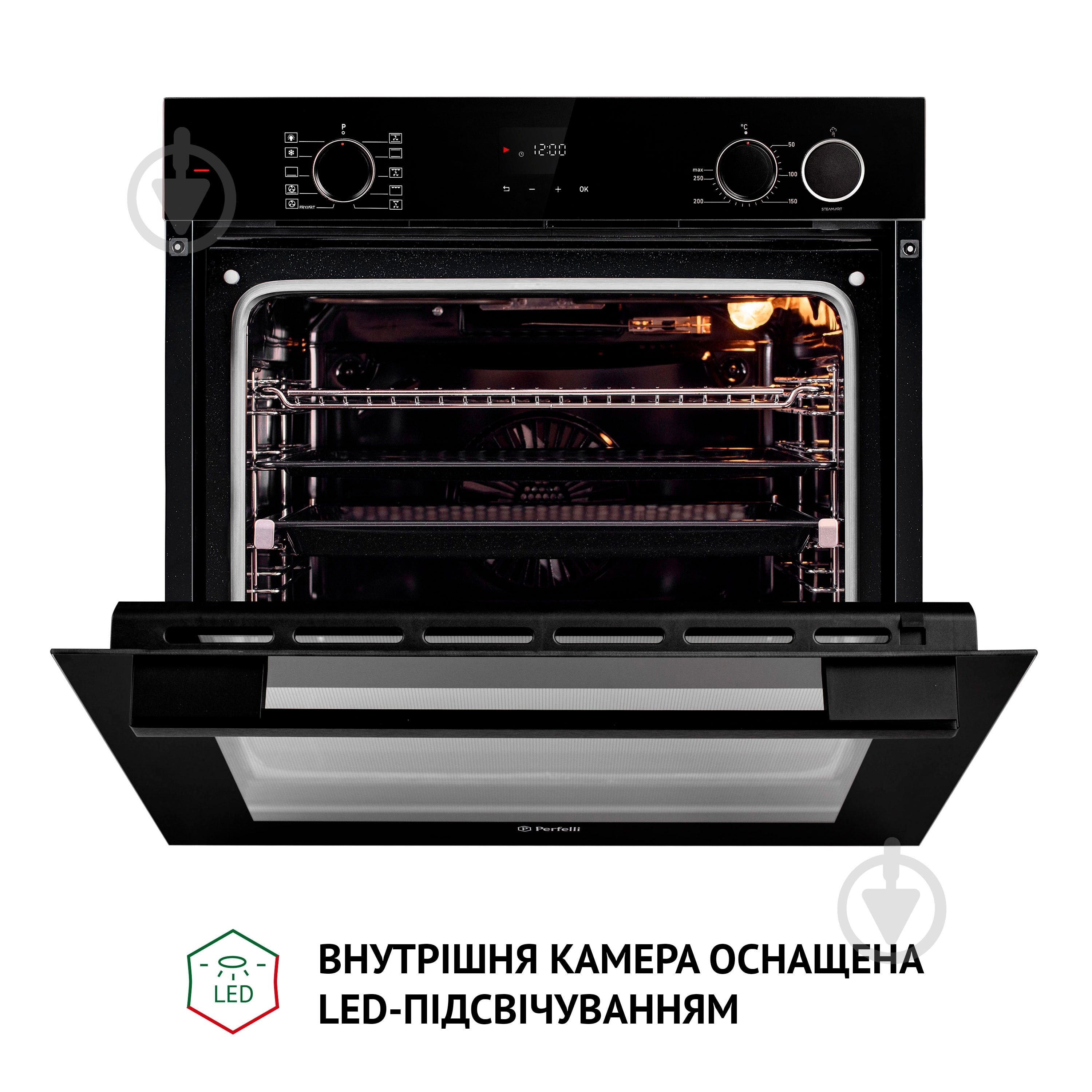 Духовой шкаф Perfelli DIAMOND 6D10NS NERO электрический встраиваемый - фото 11