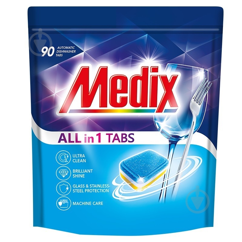 Таблетки для посудомоечных машин MEDIX All in 1 90 шт. - фото 1 Таблетки для посудомоечных машин MEDIX All in 1 90 шт. - фото 1