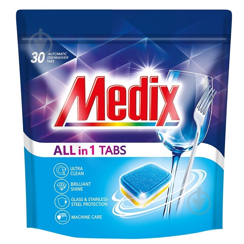 Таблетки для посудомоечных машин MEDIX All in 1 30 шт. - фото 1