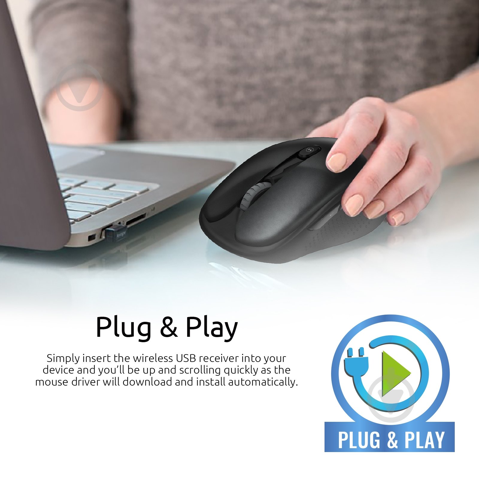 Мышь Promate Wireless black (clix-4.black) - фото 2 Мышь Promate Wireless black (clix-4.black) - фото 2