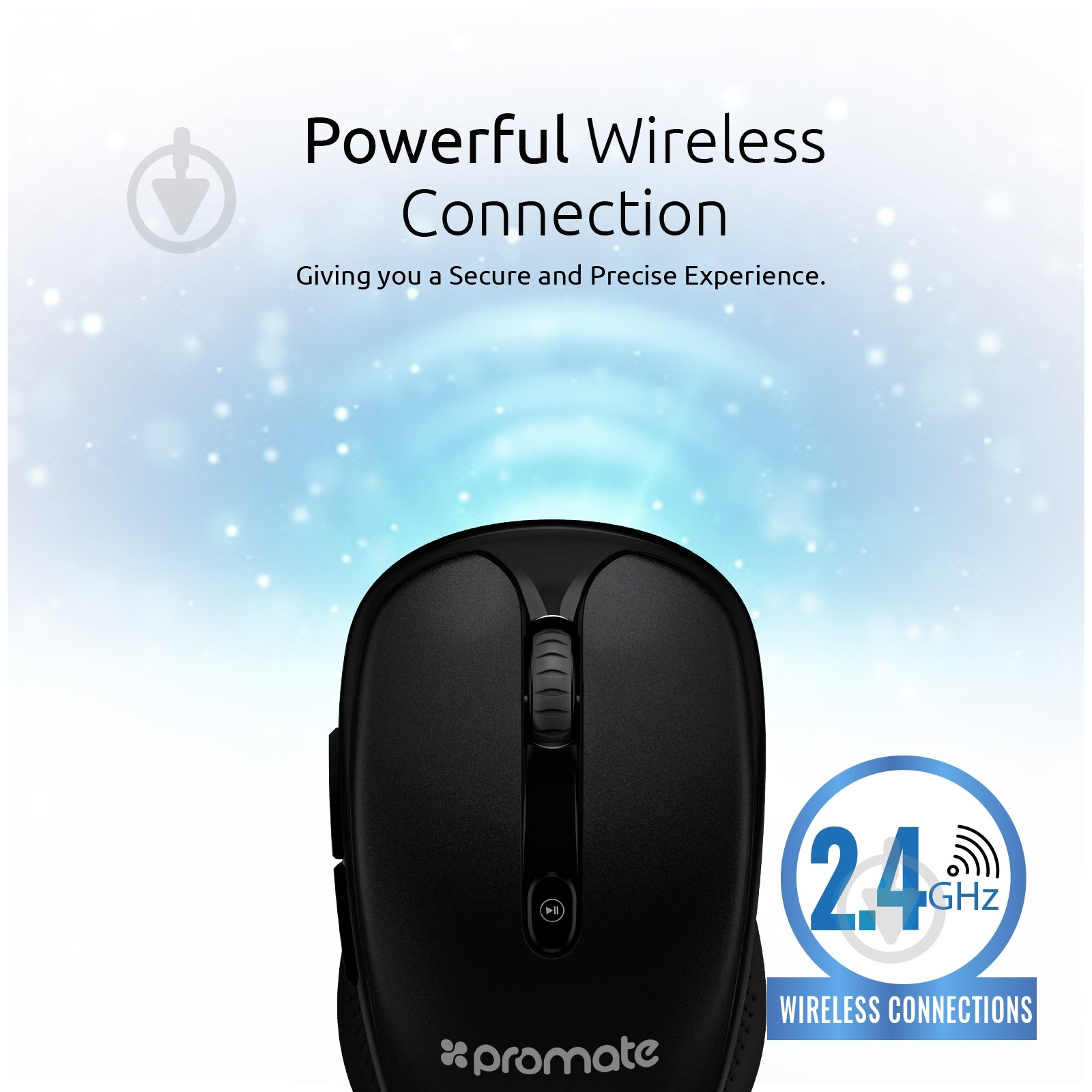 Мышь Promate Wireless black (clix-4.black) - фото 3 Мышь Promate Wireless black (clix-4.black) - фото 3