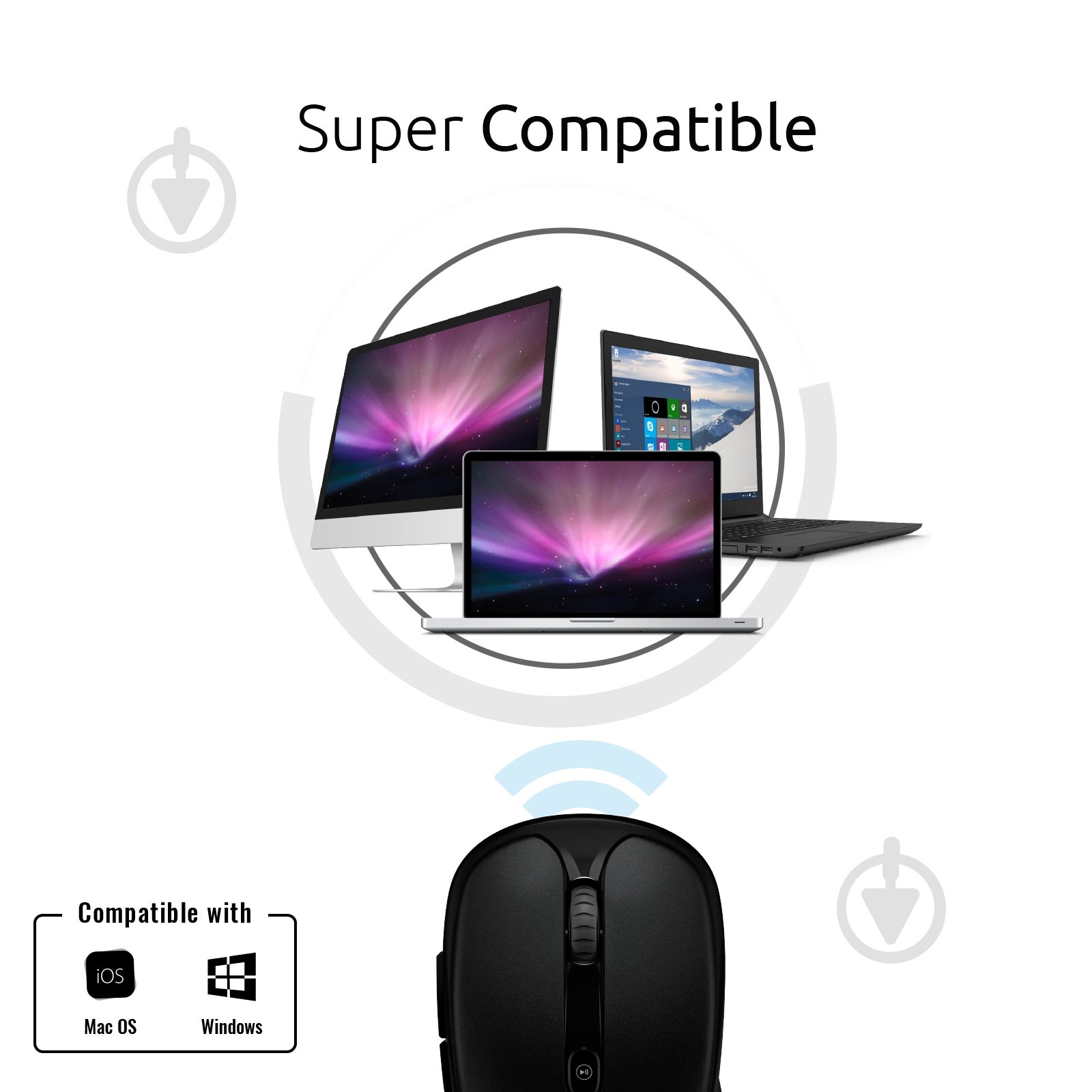 Мышь Promate Wireless black (clix-4.black) - фото 8 Мышь Promate Wireless black (clix-4.black) - фото 8