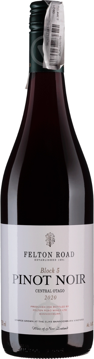 Вино Felton Road Pinot Noir Block 5 2021 красное сухое 0,75 л - фото 1 Вино Felton Road Pinot Noir Block 5 2021 красное сухое 0,75 л - фото 1